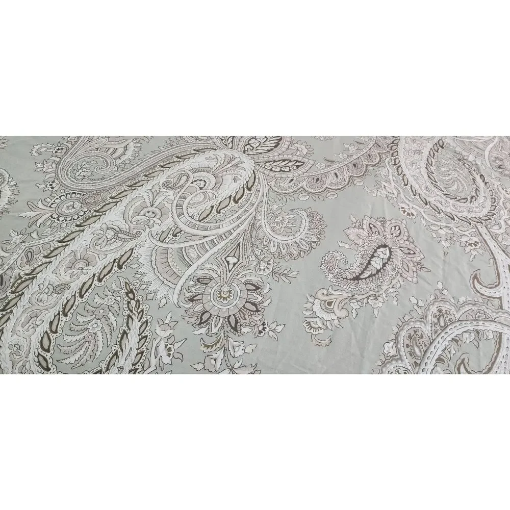 Ralph Lauren Marion Paisley Green Cotton Queen Reversible Comforter